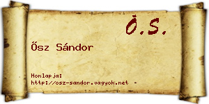 Ősz Sándor névjegykártya